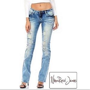 Nina Rossi Distressed Jeans (34” Inseam)